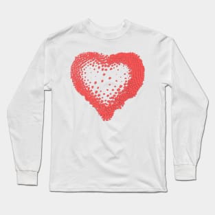 Art-inspired clothing, heart shape, red strokes Long Sleeve T-Shirt